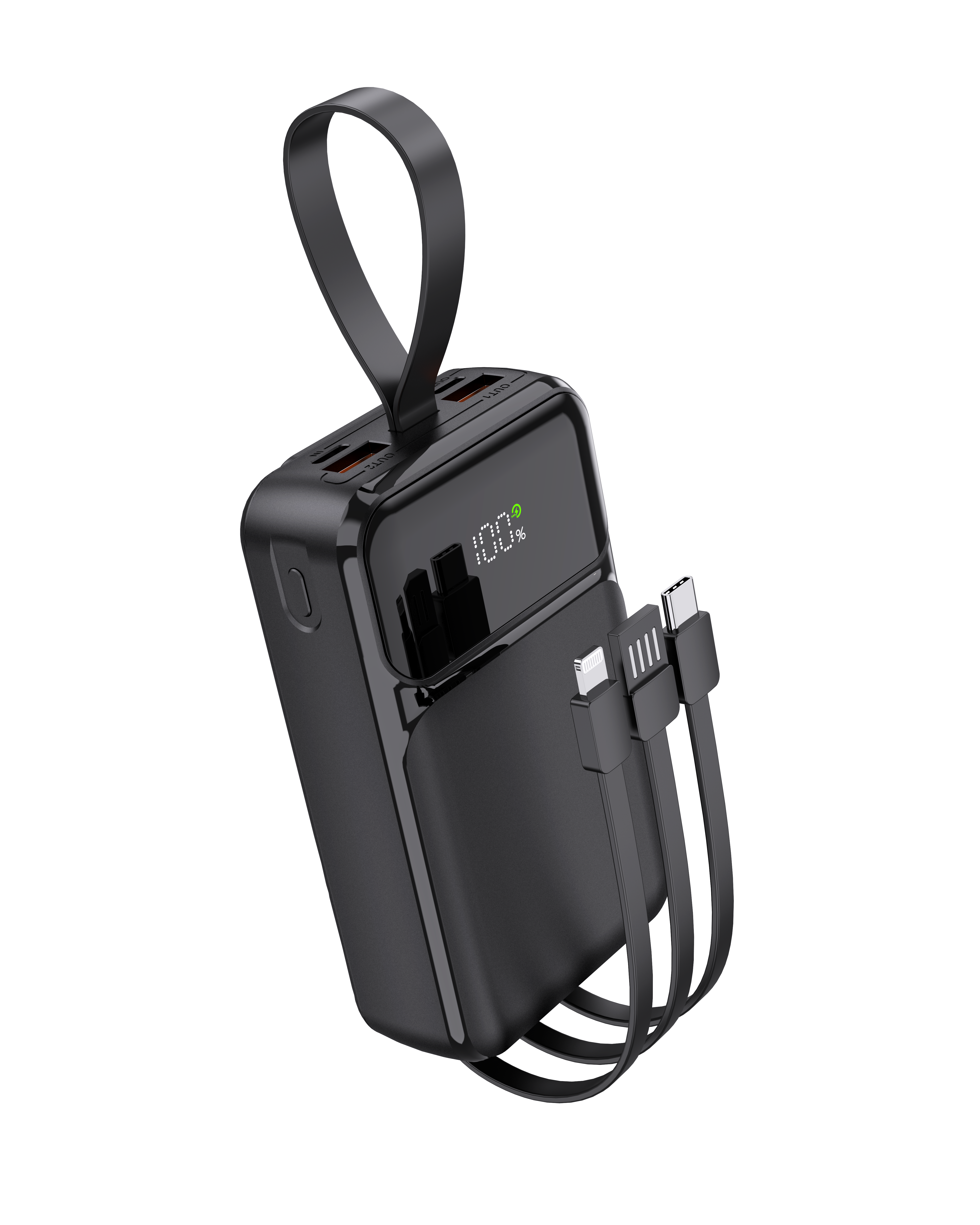 Spacething Integrated 20000MAH 3 IN 1 Power Bank  - BLACK