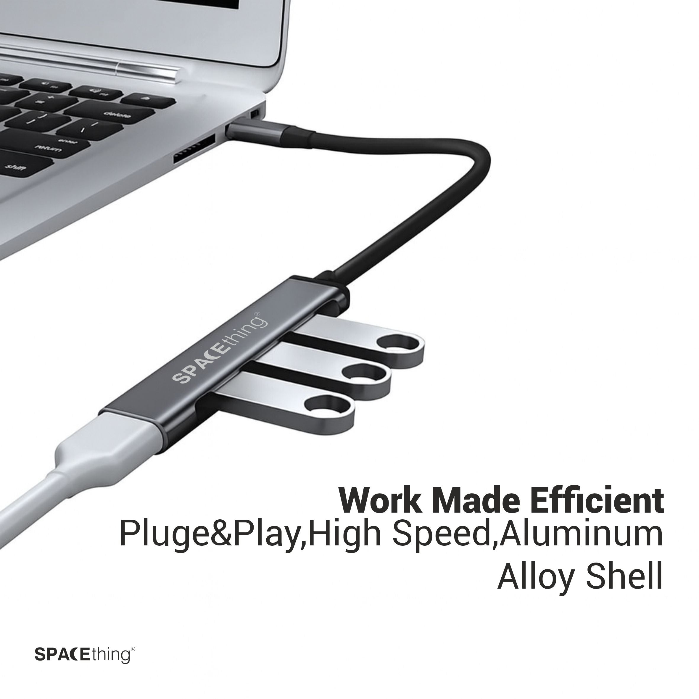 Spacething Linker 4-in-1 USB-C Hub – Grey