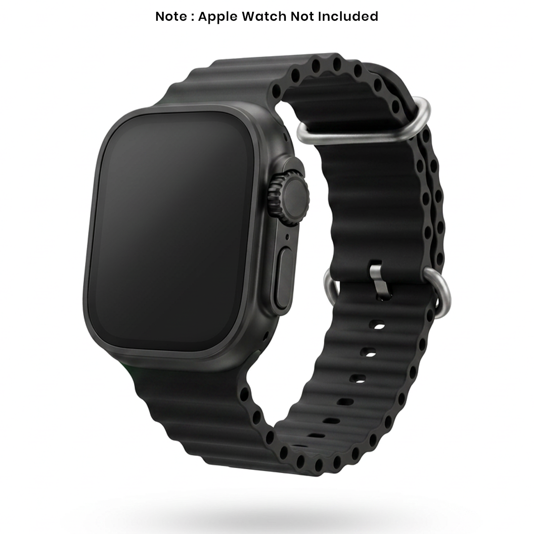 Spacething Ocean Apple Watch Band – 49mm / 45mm Size - Black