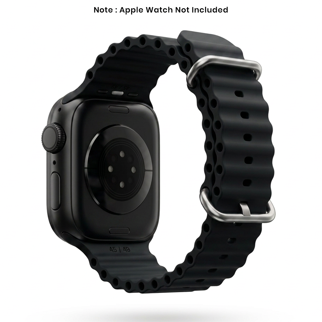 Spacething Ocean Apple Watch Band – 49mm / 45mm Size - Black