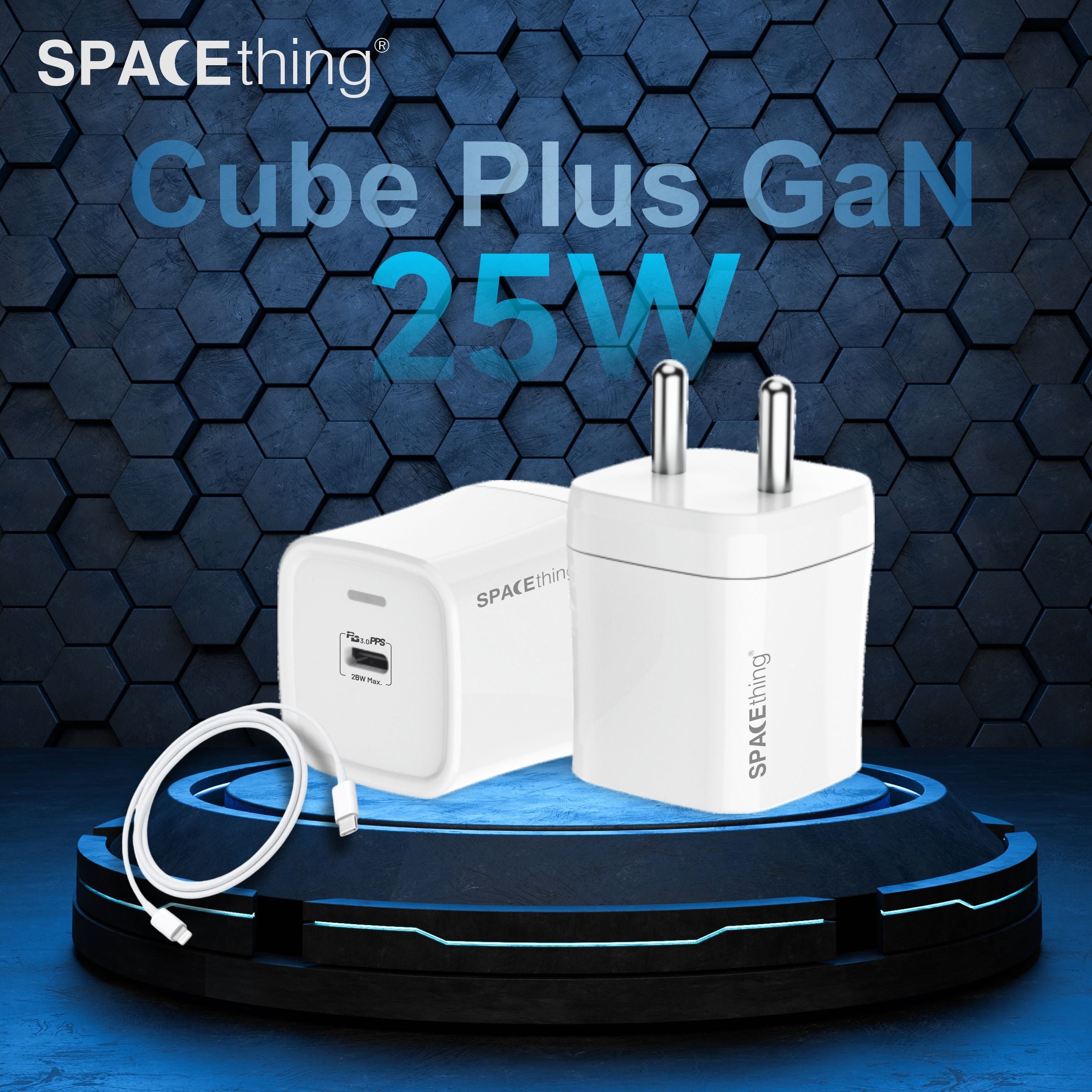 Spacething Cube Plus 25W Wall Charger Kit (with C-to-C Cable)