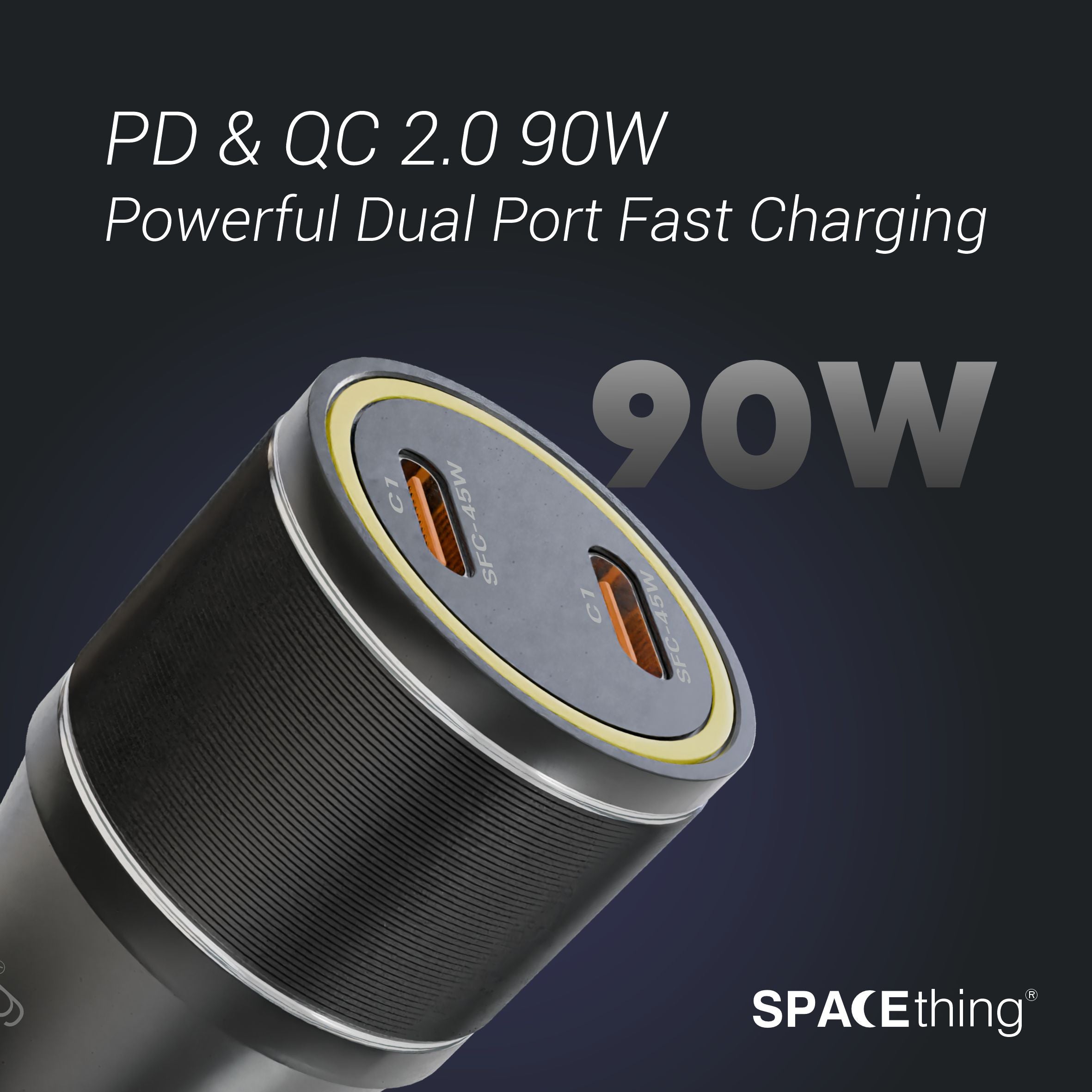 Spacething Orbis 90W Dual Type - C Car Charger
