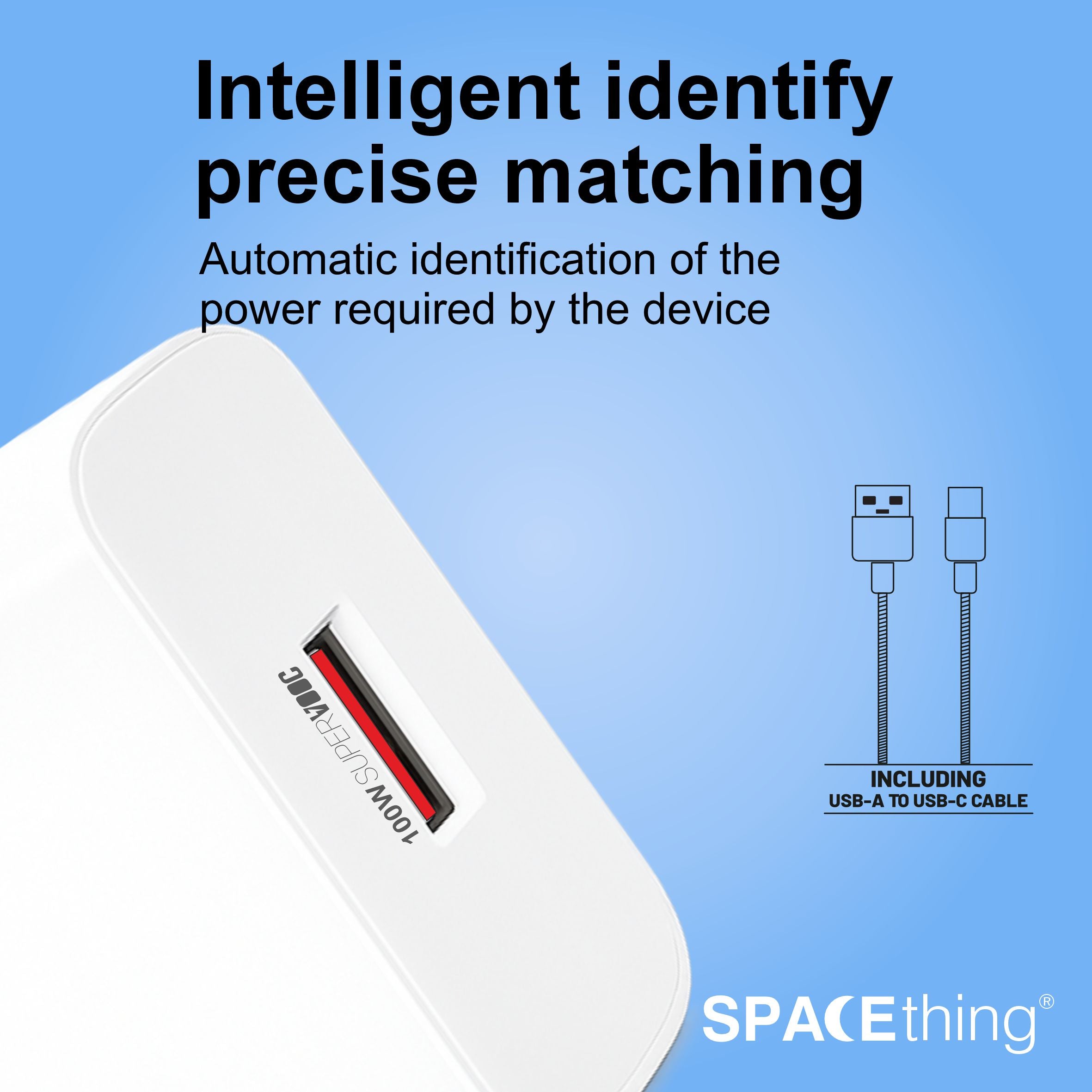 Spacething Rapid 100W SuperVOOC Fast Charger  Colour - White