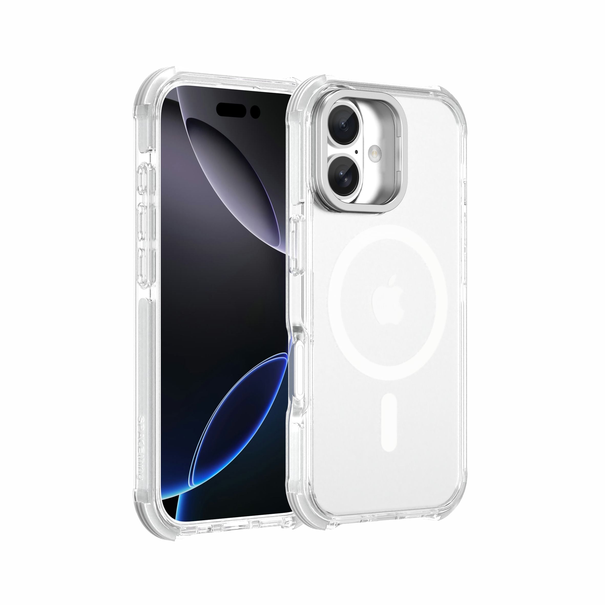 Spacething Helix MagClick Stand Case for iPhone 17 - Clear