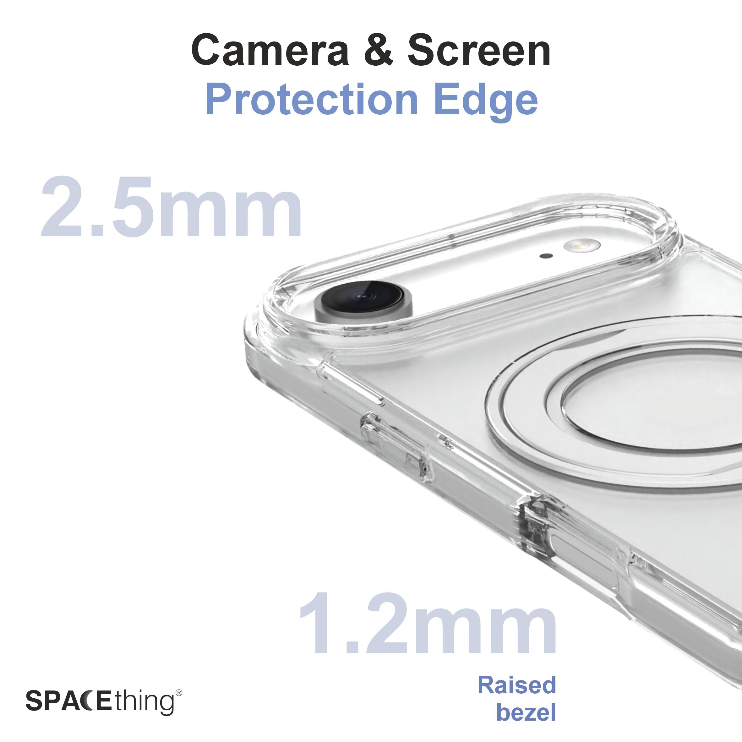 Spacething Marsix 360° Stand Case for iPhone 17 Air - Clear
