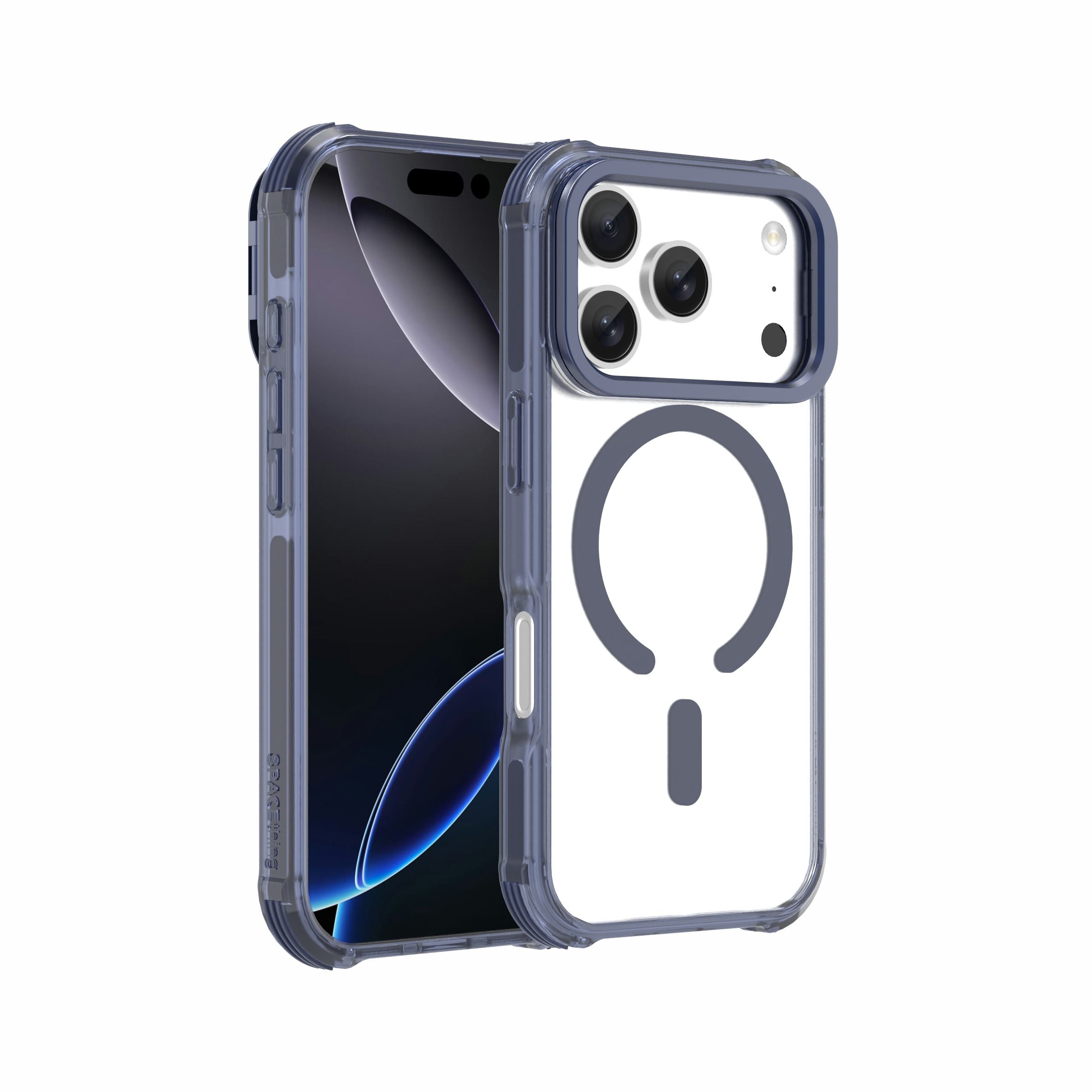 Spacething Helix Stand Case for iPhone 17 Pro Max — Silver