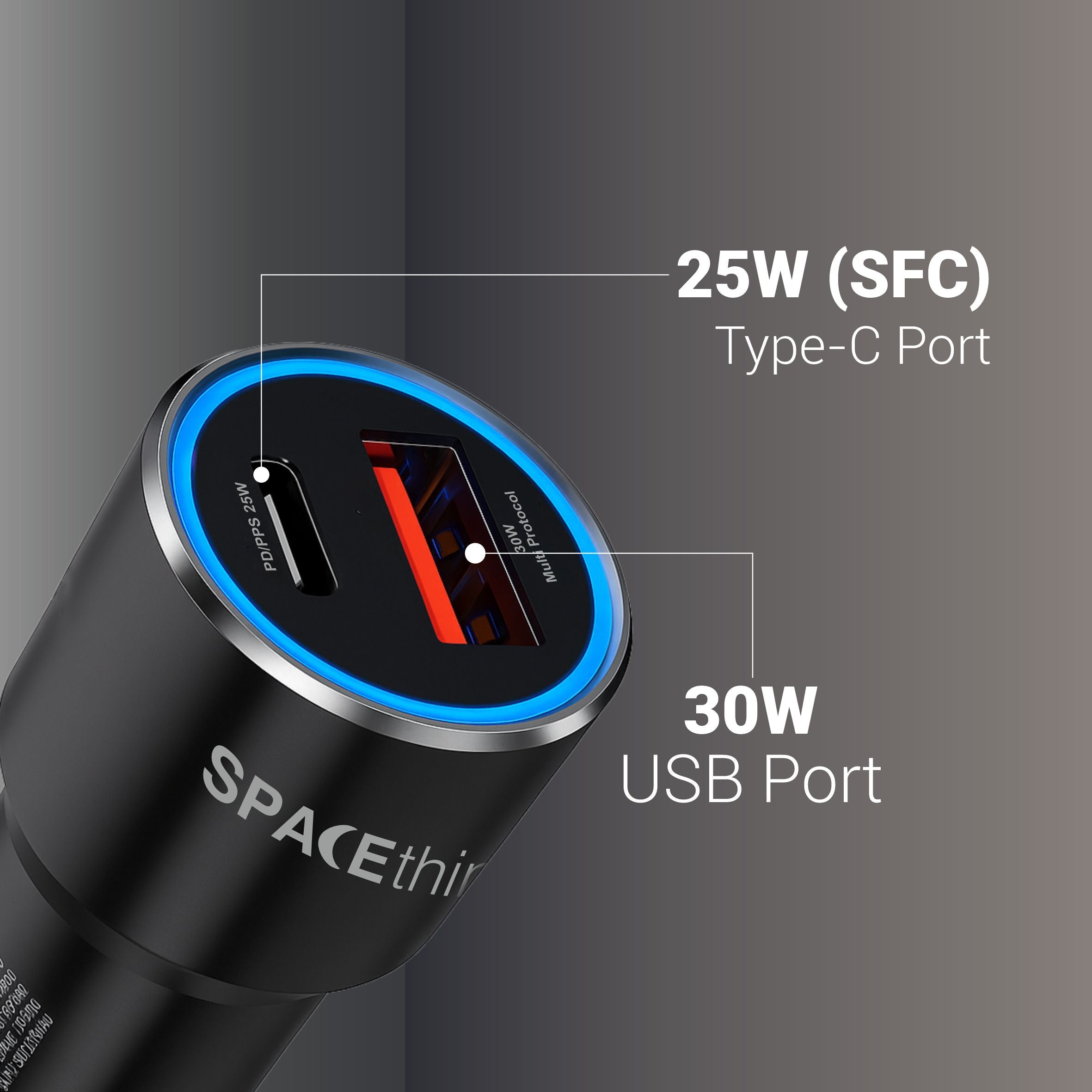 Spacething Speed Pro 55W Max Car Charger - Black